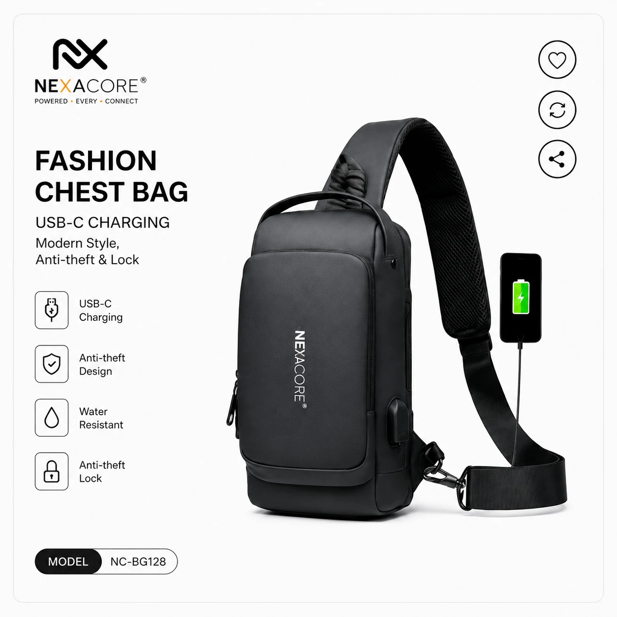 NEXACORE NC-BG128 Fashion Chest Bag
