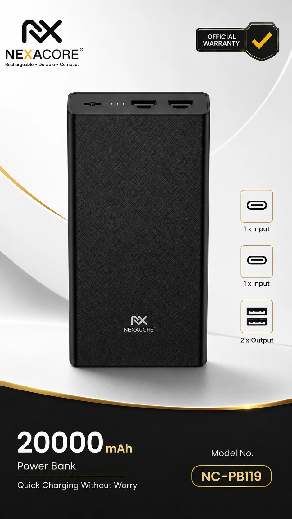 NEXACORE NC-PB119 20000mAh Power Bank